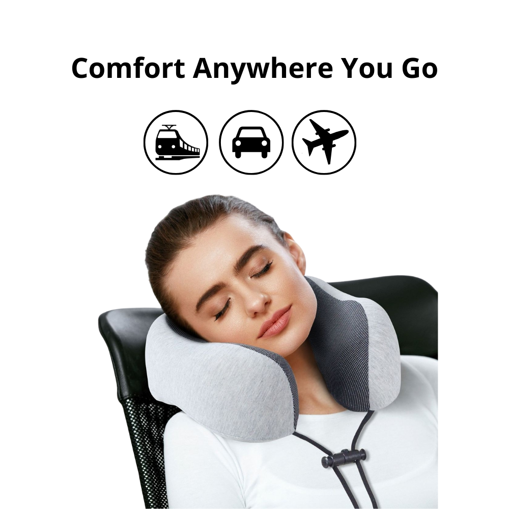 KangaPeak™ Soft Travel Pillow U Shaped Healthcare Memory Foam Neck Cervical Airplane Pillow